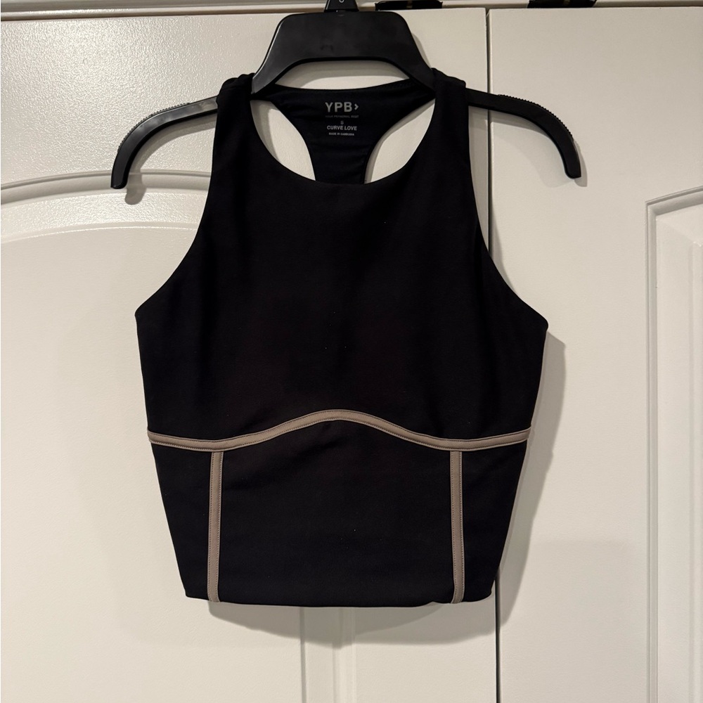 Abercrombie & Fitch Black Tank Top with Tan Trim